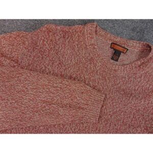 Bullock & Jones Sweater Men Large Red Brown Heather Crew Neck Linen Cotton Italy